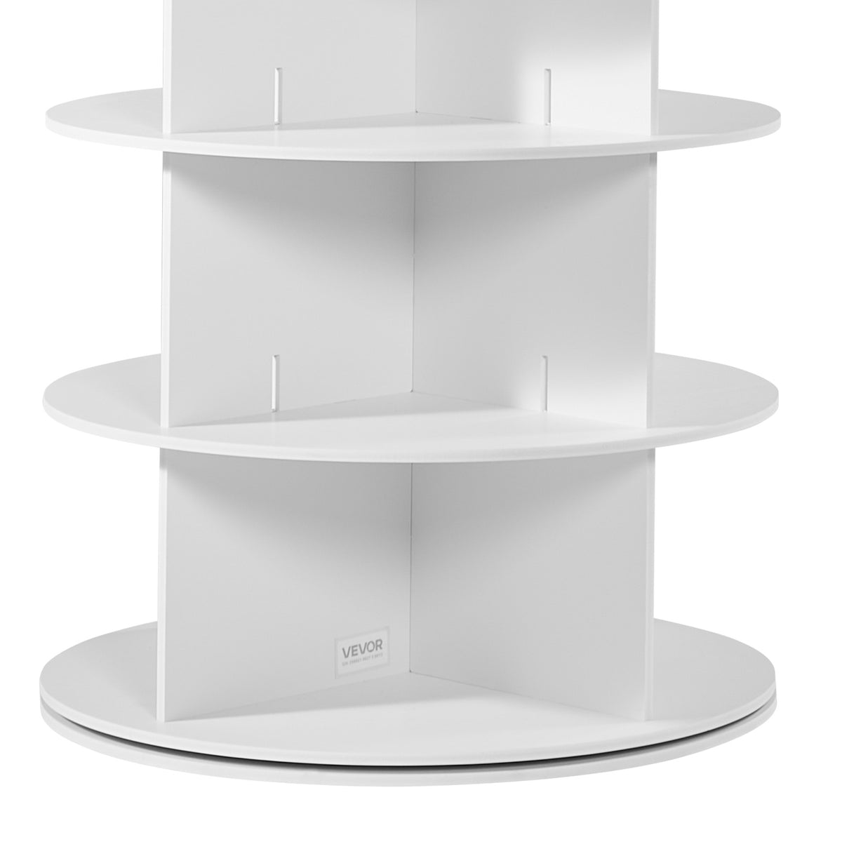 7-Tier Rotating Shoe Rack - White PVC Display Tower for Living Room