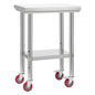 Stainless Steel Prep Table - 24 x 18 Inch Adjustable Workstation