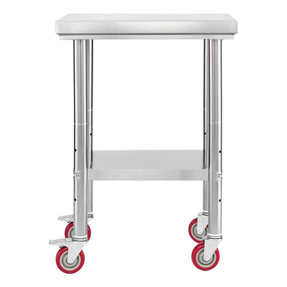 Stainless Steel Prep Table - 24 x 18 Inch Adjustable Workstation