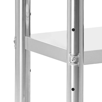 Stainless Steel Prep Table - 24 x 18 Inch Adjustable Workstation