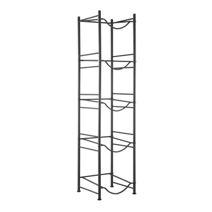 5 Tiers Water Jug Holder Single Row Water Bottle Rack for 5 Bottles Black
