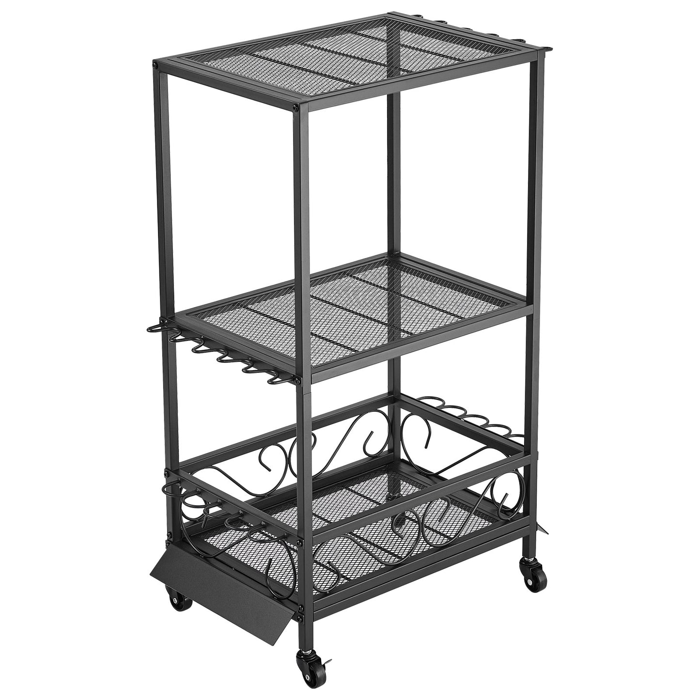 10 Pole Fishing Rod Holder Fishing Rack Cart Organizer with Wheels for Garage