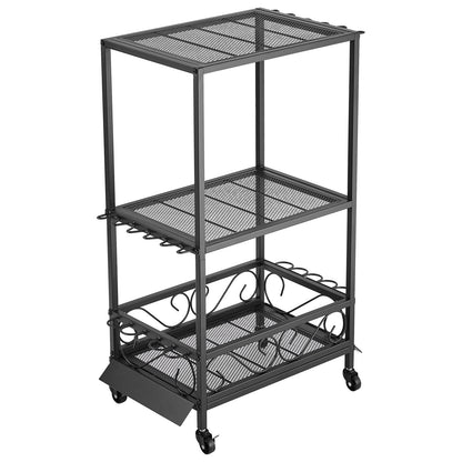 10 Pole Fishing Rod Holder Fishing Rack Cart Organizer with Wheels for Garage