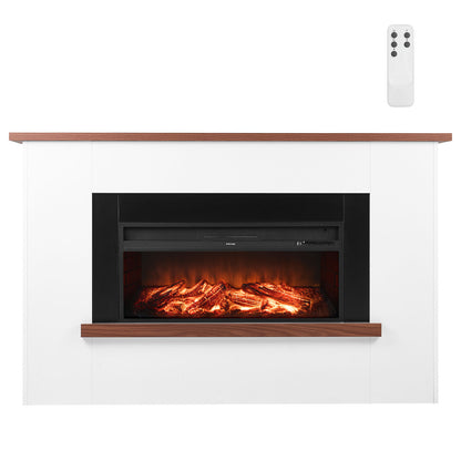 65.5 inch Freestanding Fireplaces, 1500W 5120BTU Fake Electric Fireplace Stove Heater with Mantel, Overheating Protection, Adjustable Flames,Timer, Remote, for Living Room,Bedroom