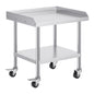 Stainless Steel Work Table, 24 x 28 x 30 Inch Commercial Food Prep Worktable with 4 Wheels, Casters, 3-Sided Backsplash Heavy Duty Prep Worktable, Metal Work Table for Restaurant Home Hotel