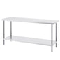 Stainless Steel Prep Table, 24 x 72 x 34 Inch, Heavy Duty Metal Worktable with 3 Adjustable Height Levels, Commercial Workstation for Kitchen Garage Restaurant Backyard