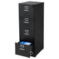 4 Drawer File Cabinet with Lock, Metal Vertical Filing Storage Cabinets for Home Office, Heavy-Duty Cabinet with Detachable Hanging Rod, for A4/Letter/Legal Size File, Easy Assembly (Black)