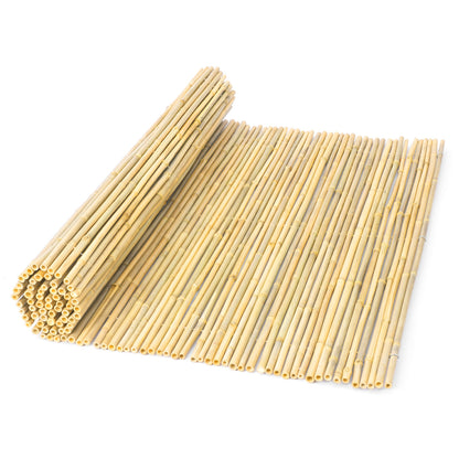 Natural Rolled Bamboo Fence Bamboo Panel 4 ft H x 6 ft L x 0.75 in D.