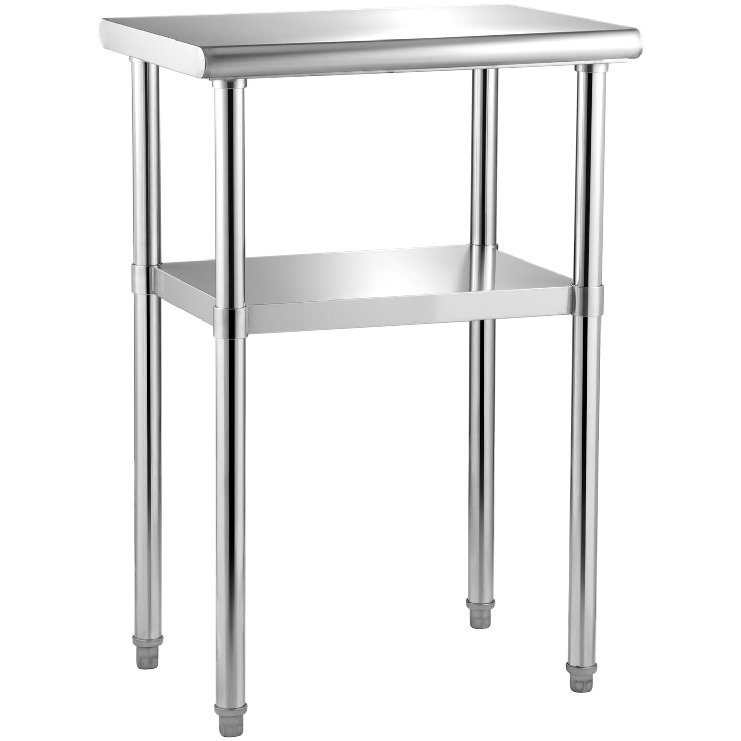 Stainless Steel Prep Table, 24 x 18 x 36 Inch, 600lbs Load Capacity Heavy Duty Metal Worktable with Adjustable Undershelf & Feet, Commercial Workstation for Kitchen Restaurant Garage Backyard