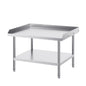 Stainless Steel Work Table, 30 x 36 x 26 Inch Commercial Food Prep Worktable, 3-Sided Backsplash Heavy Duty Prep Worktable, Metal Work Table with Adjustable Height for Restaurant Home Hotel