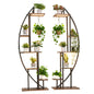 Plant Stand Indoor with Grow Lights, 63 in Tall 6-Tiered Lighted Plant Shelf, 2 Pack Metal Corner Plants Holder, 3 Timer & 10 Brightness, Half-Moon Shaped Flower Display Rack for Living Room