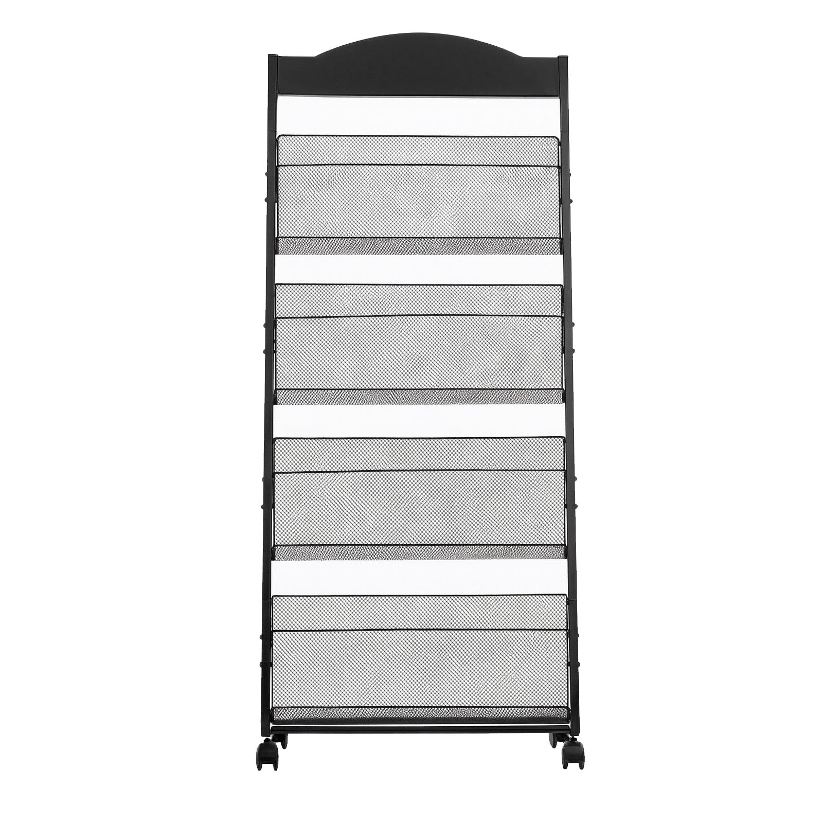 Brochure Display Rack, 4-Tier Magazine Literature Display Stand with Wheels, Movable Floor Standing Magazine Rack, Heavy Duty Newspaper Catalog Holders for Shop Exhibitions Office Craft Fairs