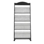 Brochure Display Rack, 4-Tier Magazine Literature Display Stand with Wheels, Movable Floor Standing Magazine Rack, Heavy Duty Newspaper Catalog Holders for Shop Exhibitions Office Craft Fairs