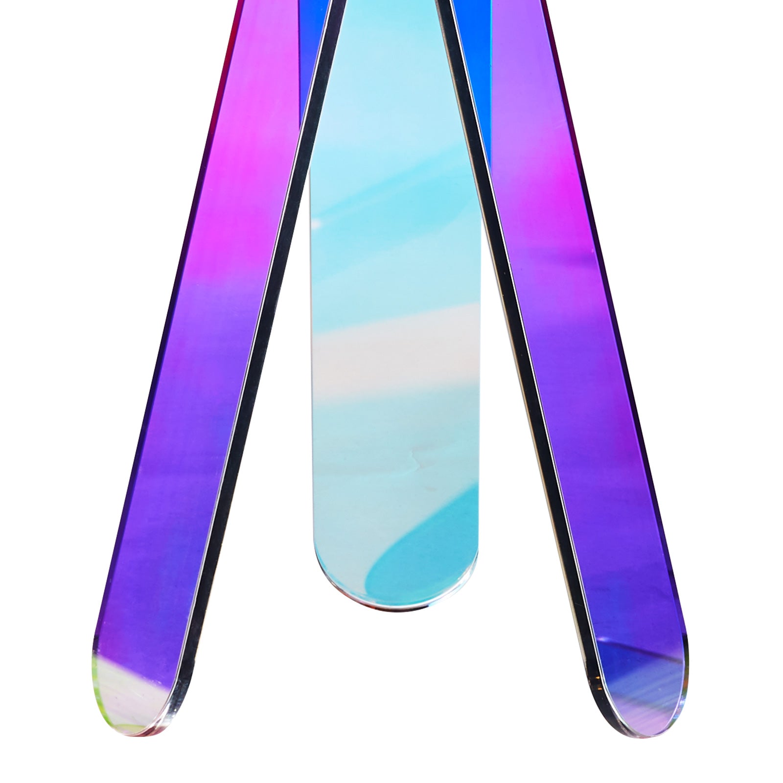 Round Iridescent Acrylic Side Table - Multi Color Storage