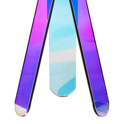 Round Iridescent Acrylic Side Table - Multi Color Storage