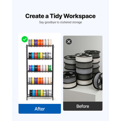 5 Tier Filament Storage Rack - Carbon Steel for Living Room