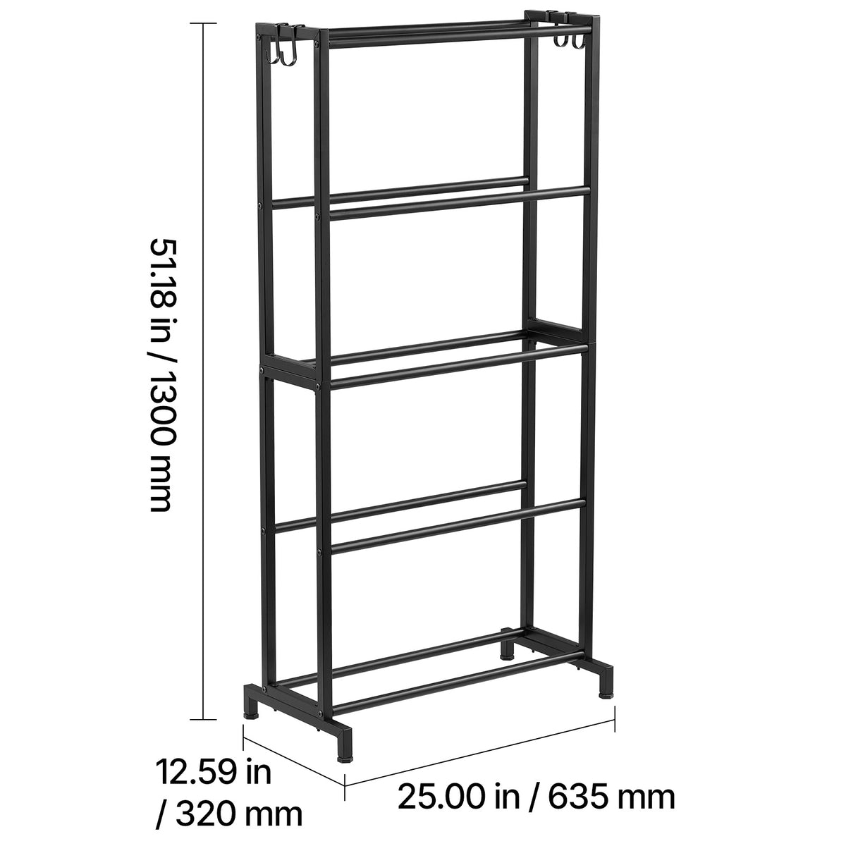 5 Tier Filament Storage Rack - Carbon Steel for Living Room