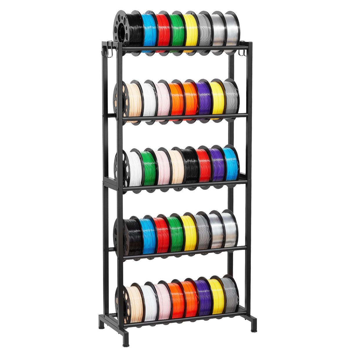 5 Tier Filament Storage Rack - Carbon Steel for Living Room
