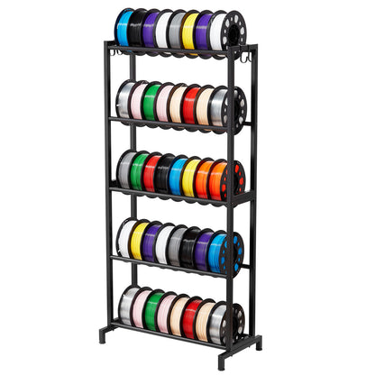 5 Tier Filament Storage Rack - Carbon Steel for Living Room