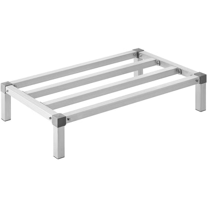 Aluminum Dunnage Rack, 36 x 20 Commercial Food Floor Rack, 8 Off the Floor, 1000 lbs Capacity All-Welded Aluminum Storage Rack, for Storage in Restaurants, Kitchens, Garages and Vehicles