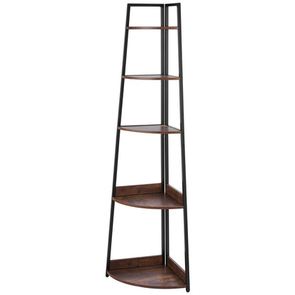 5 Tier Corner Shelf Tall Corner Bookshelf Plant Rack Wall Shelves Tower