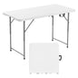 4 Ft Plastic Folding Table Portable Picnic Utility Table Handle Indoor Outdoor