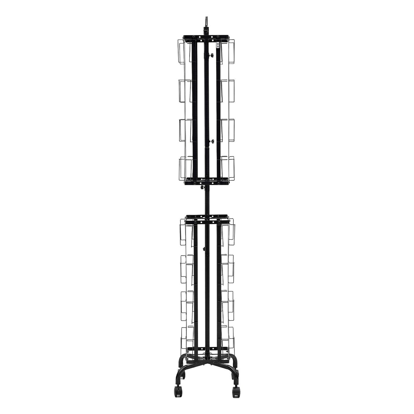Greeting Cards Display Rack, 32 Pockets Rotating Postcard Brochure Display Stand, 360° Spinning Card Display Rack with Sign Holder & 4 Wheels (2 Lockable) for Exhibitions Office Trade Show