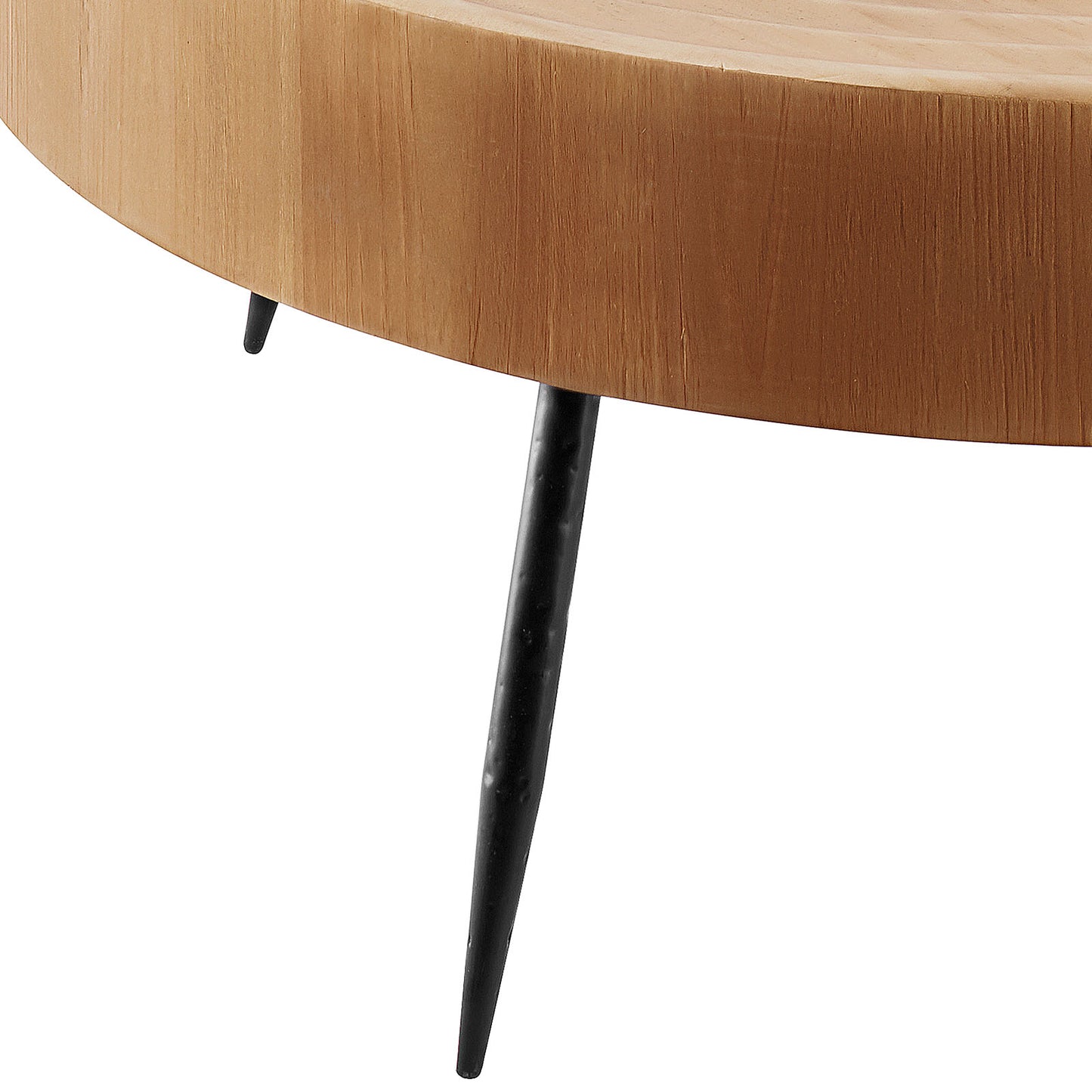 Wood Coffee Table Set - 2 Piece Round with End Table for Living Room