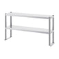 Double Overshelf, Double Tier Stainless Steel Overshelf, 12 x 72 Inch Double Deck Overshelf, Height Adjustable Overshelf Prep Work Table for Kitchen, Restaurant and Workshop