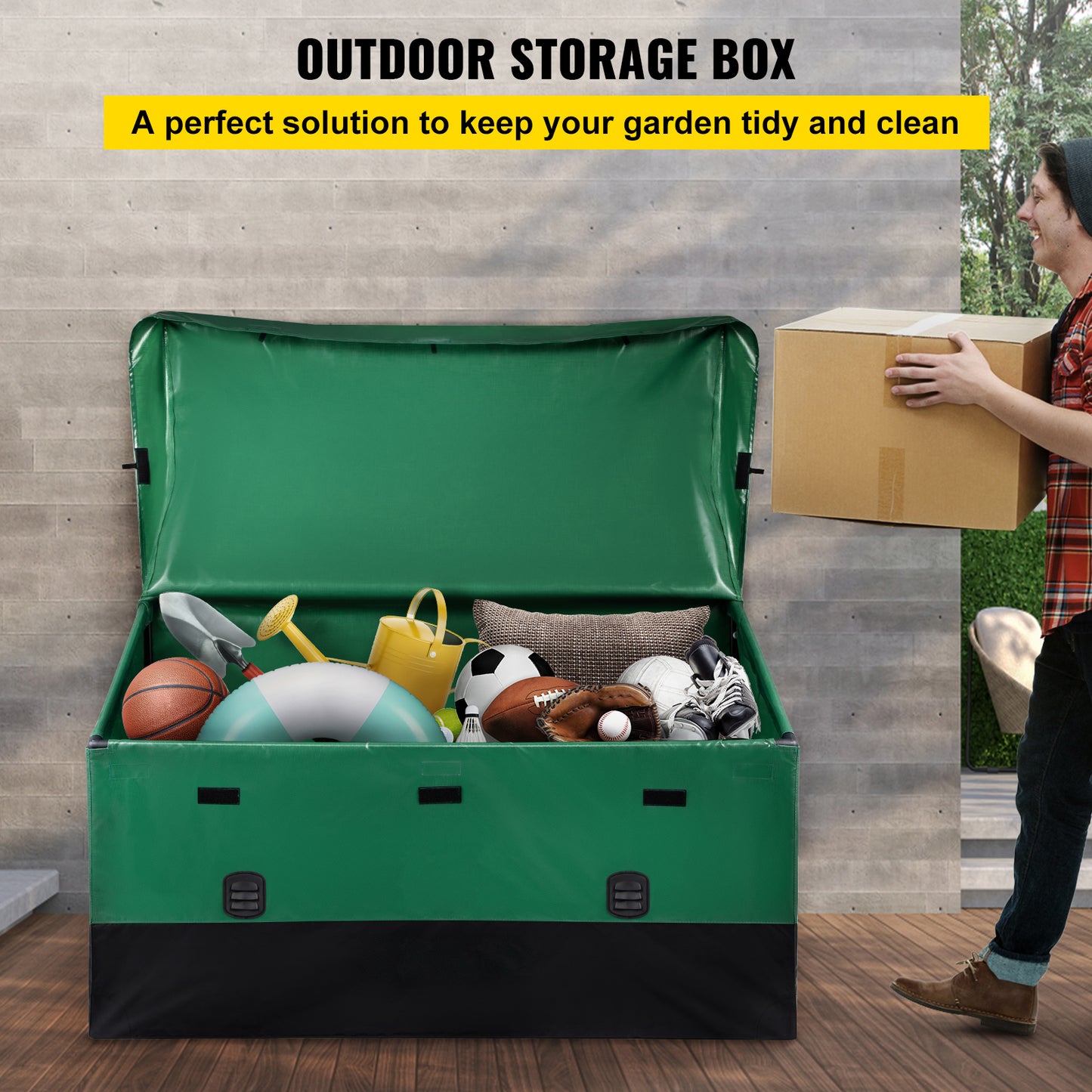 150 Gallon Waterproof Patio Deck Box for Garden Storage