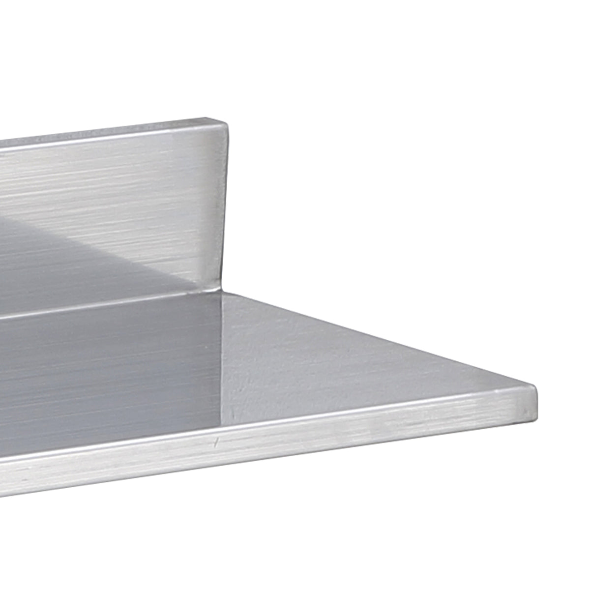 Living Room Silver Stainless Steel Floating Shelves - 2 Pack, Wall Mounted Storage