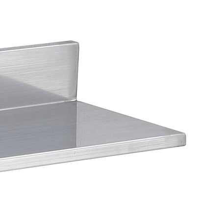 Living Room Silver Stainless Steel Floating Shelves - 2 Pack, Wall Mounted Storage