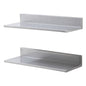 8.6" x 24" -2 Pack Stainless Steel Shelf, Wall Mounted Floating Shelving with Backsplash, 44 lbs Load Capacity Commercial Shelves, Heavy Duty Storage Rack for Restaurant, Kitchen, Bar, Home, and Hotel