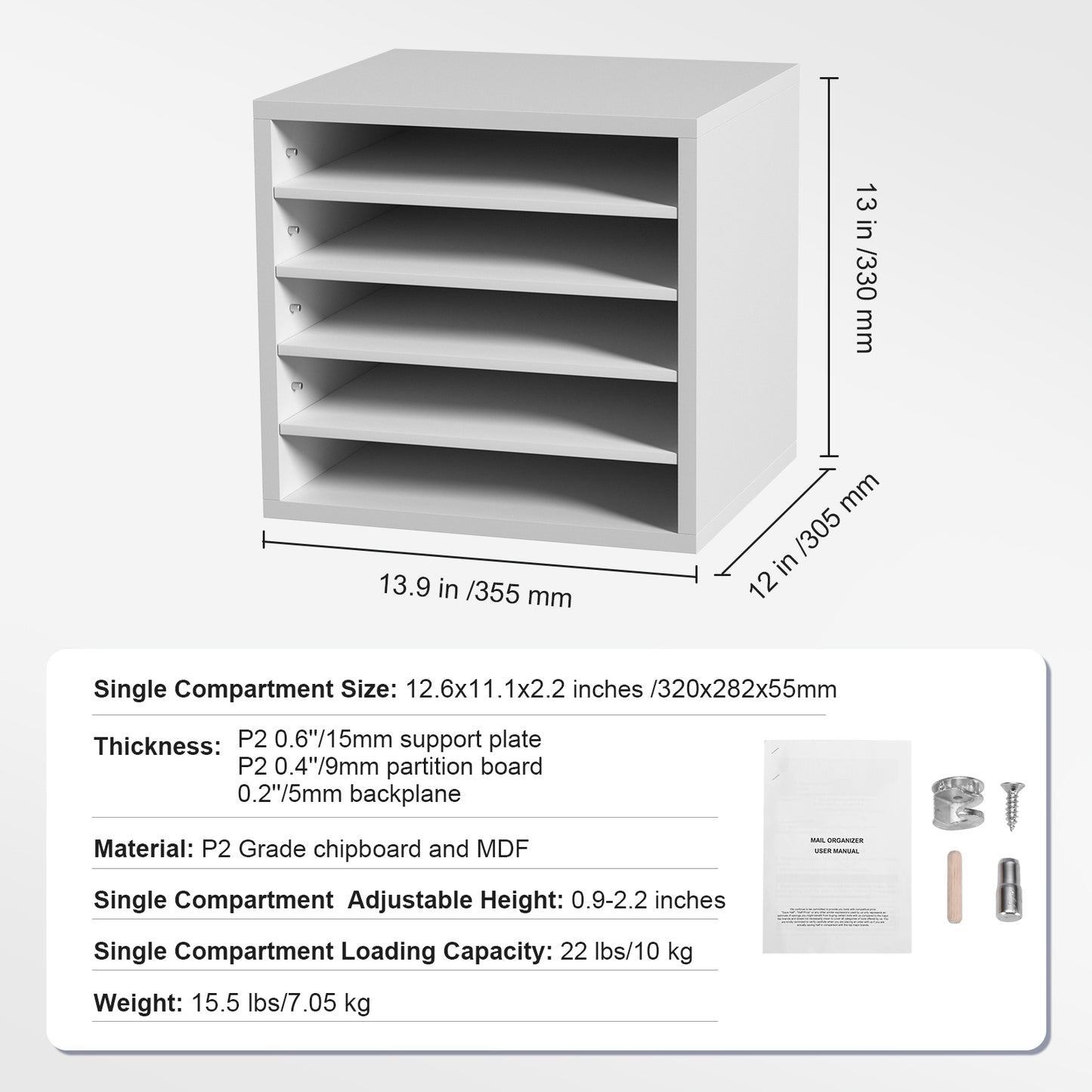 White 5-Shelf File Cabinet - Home Office Storage