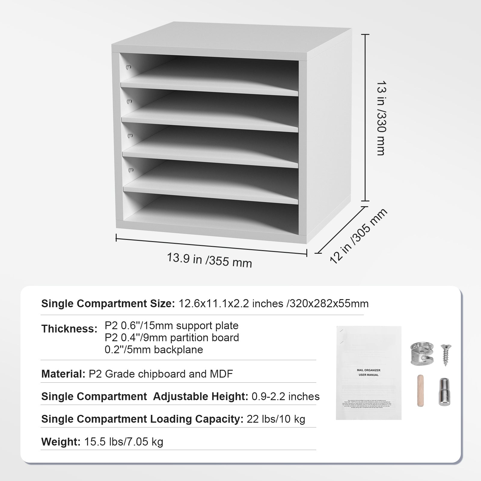 White 5-Shelf File Cabinet - Home Office Storage