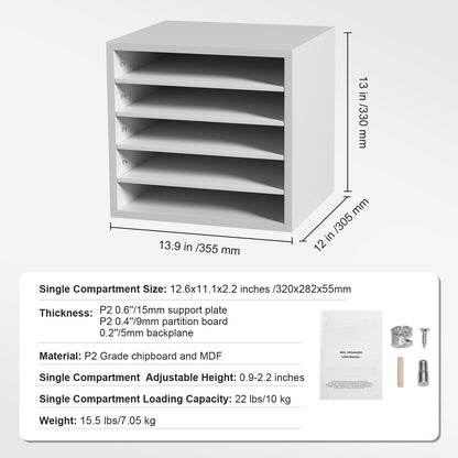 White 5-Shelf File Cabinet - Home Office Storage