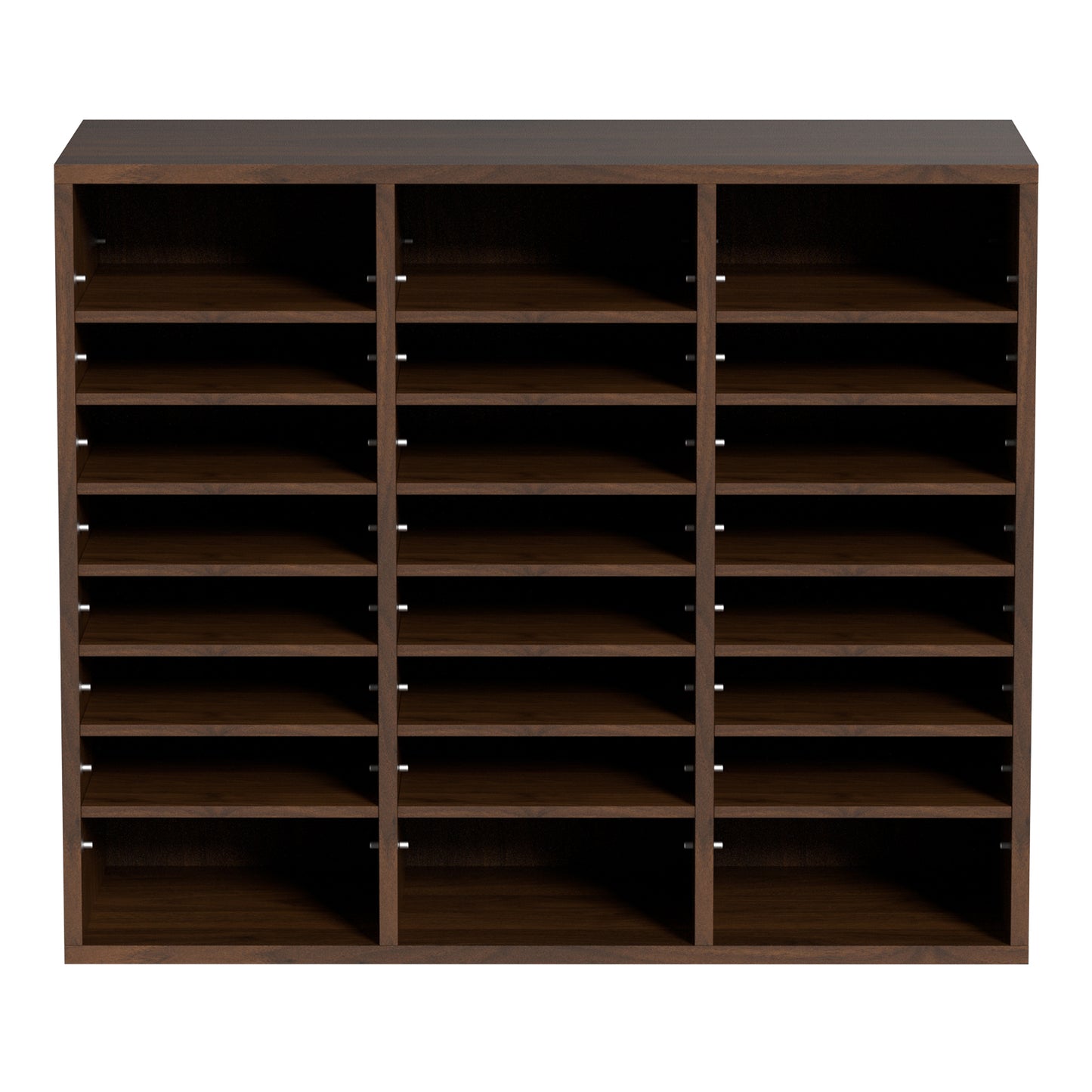 24 Compartment Wood Literature Organizer - Antique Brown for Living Room
