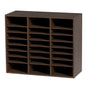 Literature Organizers, 24 Compartments Office Mailbox with Adjustable Shelves, Wood Literature Sorter 29x12x24.4 inches for Office, Home, Classroom, Mailrooms Organization, EPA Certified, Brown