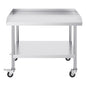 Stainless Steel Work Table, 30 x 36 x 30 Inch Commercial Food Prep Worktable with 4 Wheels, Casters, 3-Sided Backsplash Heavy Duty Prep Worktable, Metal Work Table for Restaurant Home Hotel