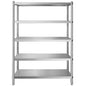 Stainless Steel Shelves 47.5x18 Inch 5 Tier Adjustable Shelf Storage Unit Stainless Steel Rack Shelving Heavy Duty Shelving for Kitchen Commercial Office Garage Storage 330lb Per Shelf