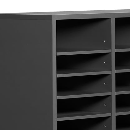24 Compartment Literature Organizer - Gray Particle Board