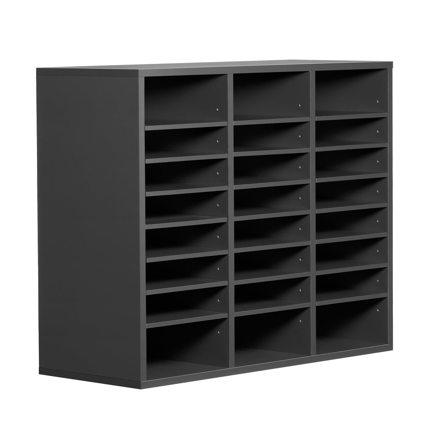 24 Compartment Literature Organizer - Gray Particle Board