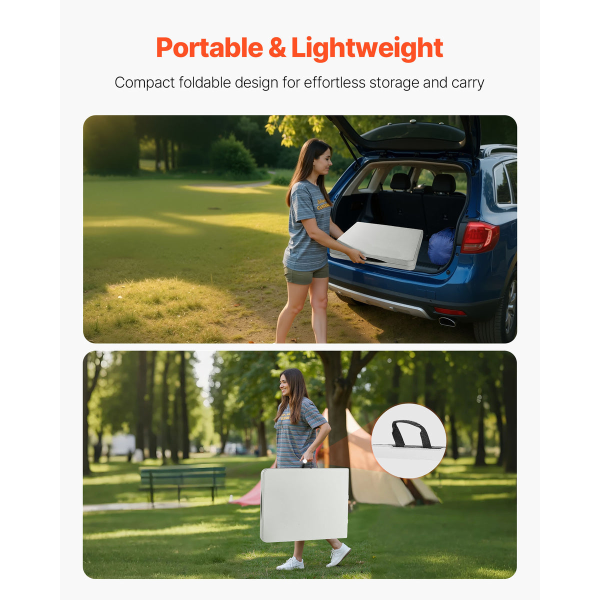 6 Ft Folding Plastic Table - Portable Picnic Utility Outdoor Indoor