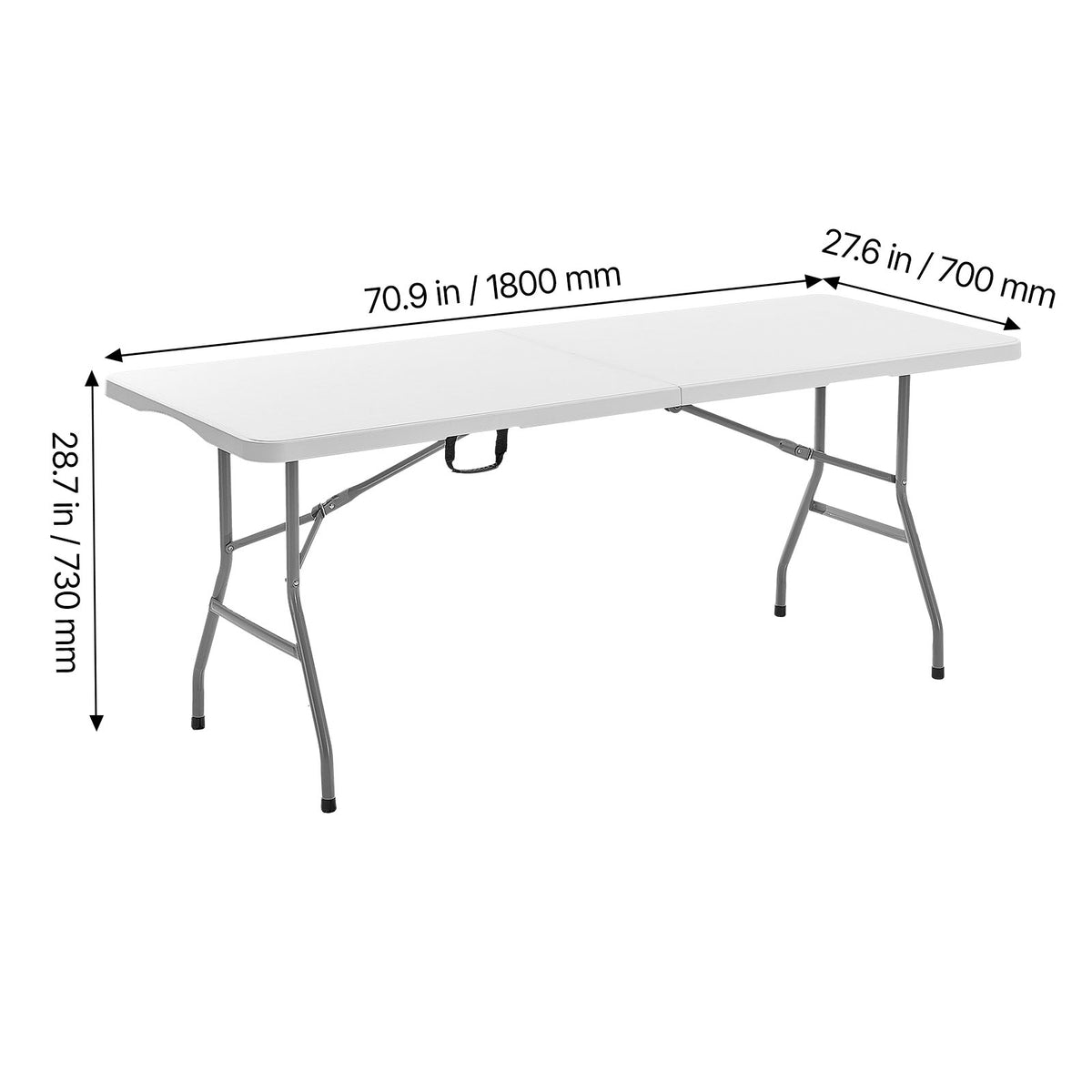 6 Ft Folding Plastic Table - Portable Picnic Utility Outdoor Indoor