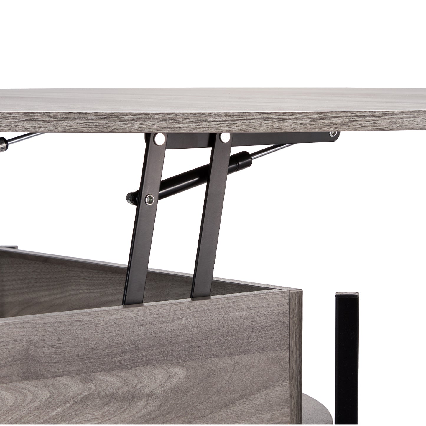 Lift Top Coffee Table - Gray Iron Storage Table 35.4" Round