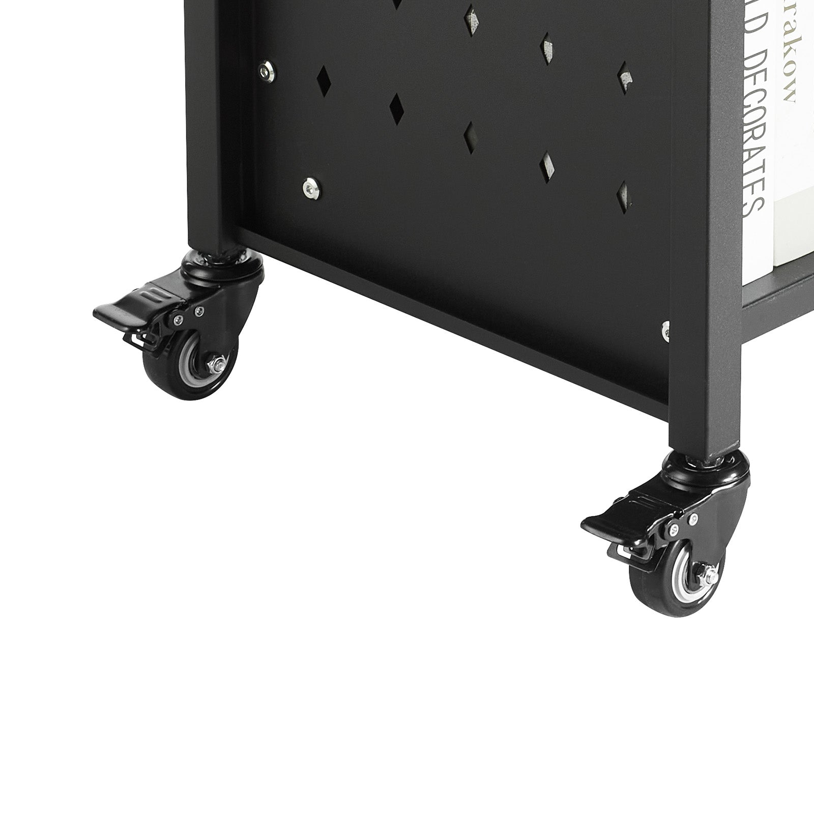 3-Tier Rolling Book Cart - Black | Storage & Display Shelf