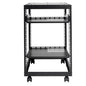 15U Open Frame Server Rack, 23''-40'' Adjustable Depth, Free Standing or Wall Mount Network Server Rack, 4 Post AV Rack with Casters, Holds All Your Networking IT Equipment AV Gear Router Modem