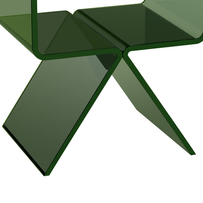 Acrylic Nightstand Side Table - Green, Storage Shelf Desk