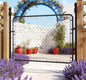 Galvanized Steel Garden Door,Garden Gate Chain Link Fence Gate,for Yard Entrance Way