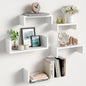 Wood Floating Wall Shelves Set of 5 Wall Mounted Storage Shelves for Bathroom Bedroom Living Room Kitchen Office Home Decor